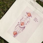 Canvas bag with images of stylised cards VU Library